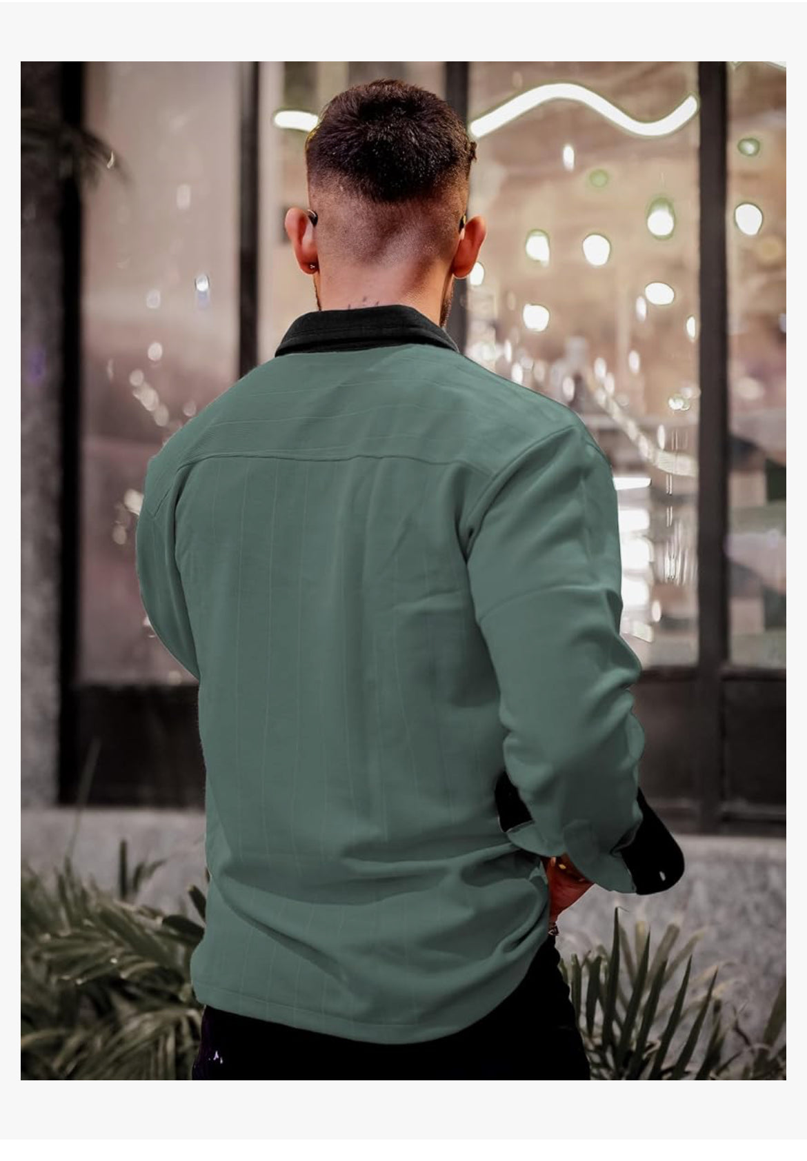 Mens Solid Collared Neck Full Sleeve Biscuit and Black Cotton Shirt