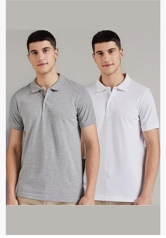 Men's Cotton Rich Solid Polo Tshirt | Collar Tshirts | Half Sleeves | Plain-Regular Fit (Available in Plus Size and Combo Pack of 2)