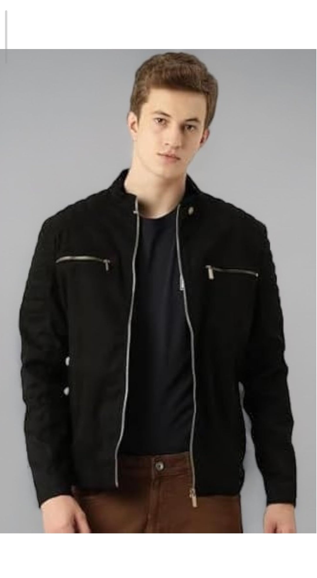 Leather Retail Suede Faux Leather Jacket For Men's