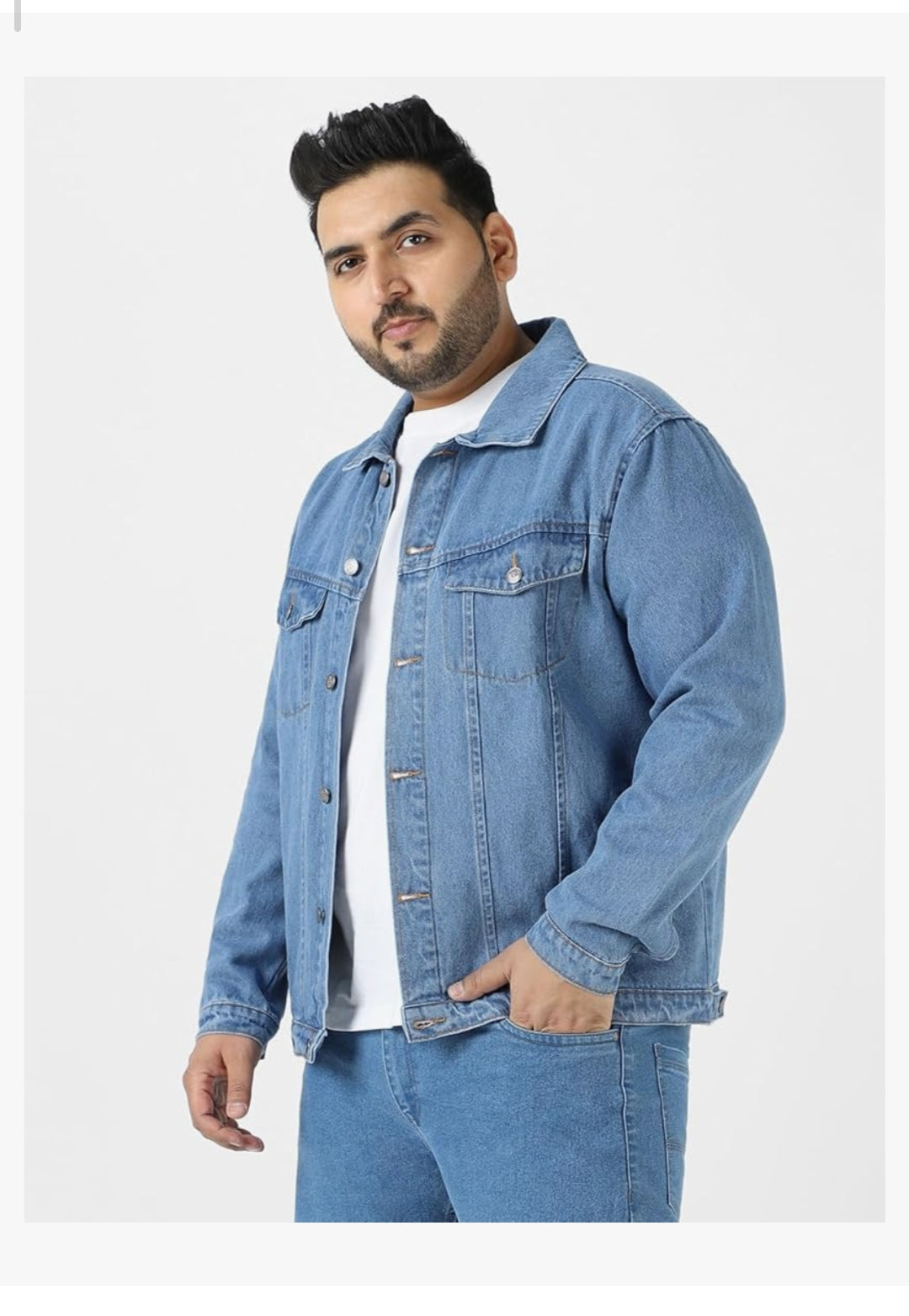 Men's Regular Fit Washed Full Sleeve Denim Jacket