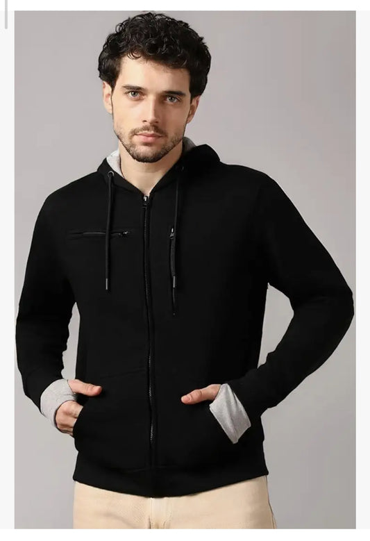 Hoodies for Man | 280 GSM Rich Cotton Fleece Solid Hooded Full Sleeve Sweatshirt | Stylish Casual Wear Winter Hoodies for Men |15 Utility Features , Tab & Drinks & earphones Holder, Charger & Sunglass Pocket, Microfiber Cloth, In-Built Gloves, Eye Mask